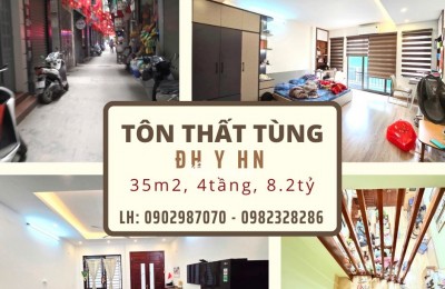 Nhà phố Tôn Thất Tùng: 35m2, 4ph ngủ, ngõ rộng, thông, gần phố, 8.15tỷ